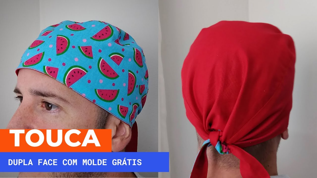 TOUCA CIRÚRGICA PASSO A PASSO - Dupla face com molde grátis