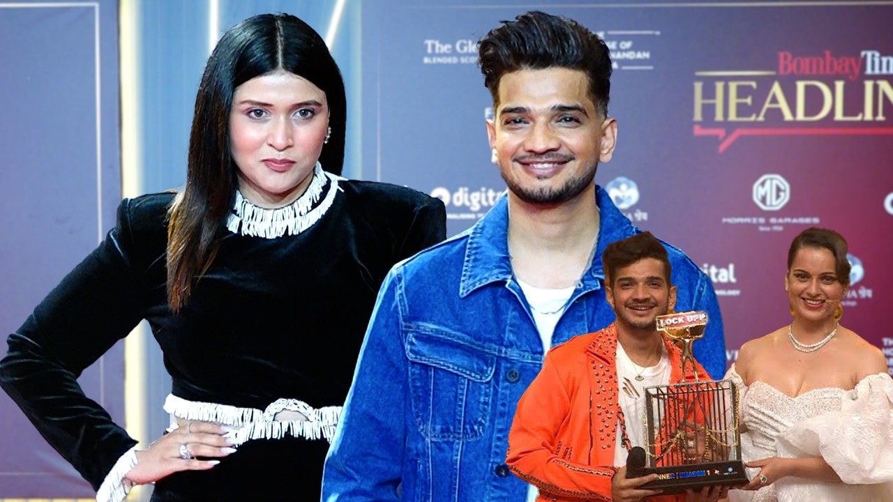 Lock Upp Season 1 Winner Munawar Faruqui & Mannara Chopra Arrive At Bombay Times Headliners's Event