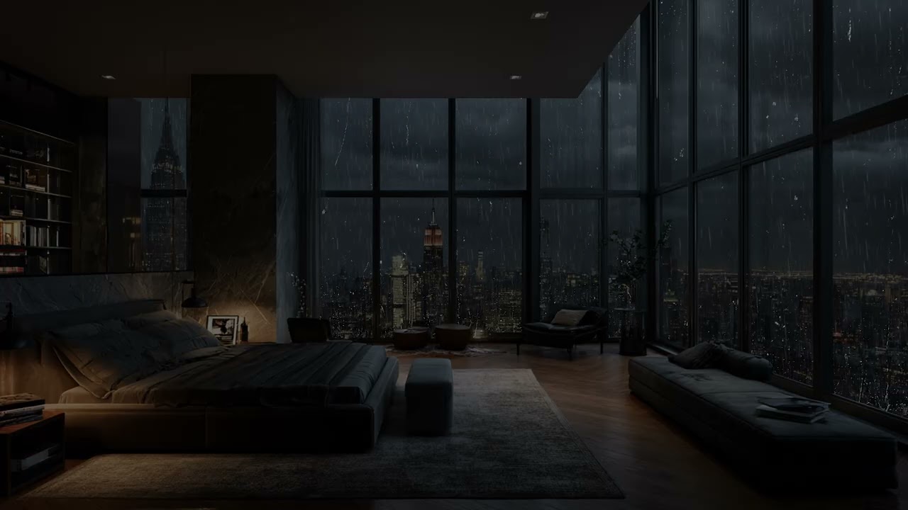 Rain keeps watch outside 🎧 allowing sleep and focus to arrive naturally together now