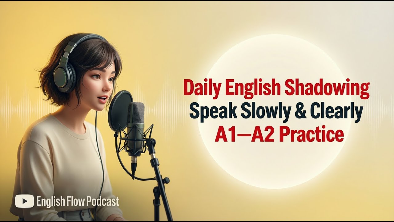 Daily English Shadowing Practice  Speak English Slowly & Clearly A1–A2  English Flow Podcast