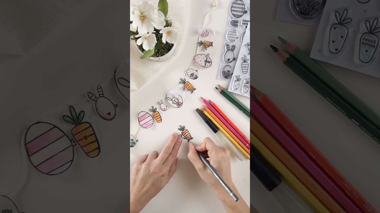 Creative Depot - Kreativit&auml;t verbindet - Ostergirlande mit Stempelsets Volle M&ouml;hre &Ostereierparade
