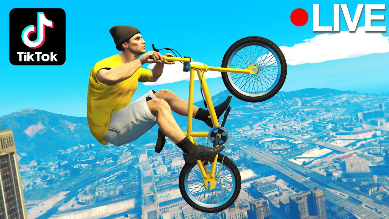Recreating VIRAL GTA 5 STUNTS on Tik Tok #54! 🔴LIVE