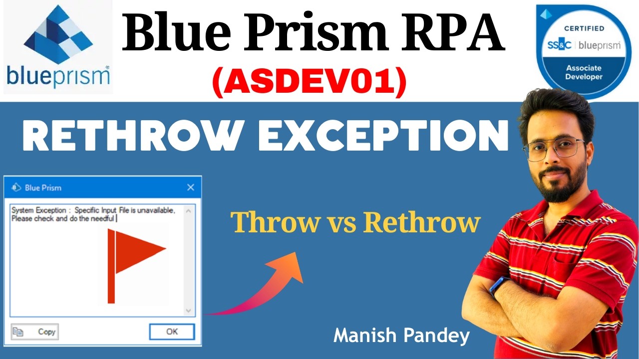 52. Rethrow Exception in Blue Prism | Exception Propagation Explained (ASDEV01)