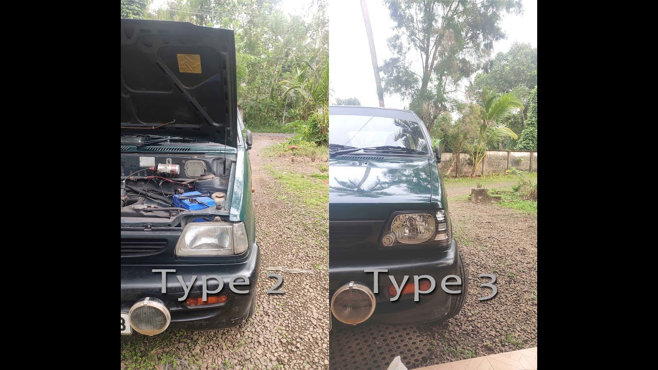 Changing the headlight of type2 maruthi 800 to type3