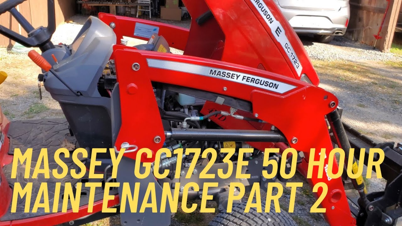Massey Ferguson GC1723E, техническое обслуживание 50 часов/1 год, часть 2