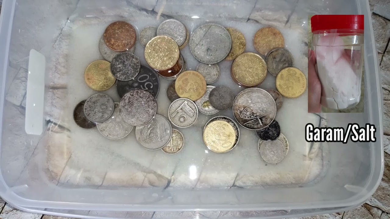 Cuci Duit Syiling Lama Hanya Pakai Bahan Dari Dapur | Cleaning OLD COIN
