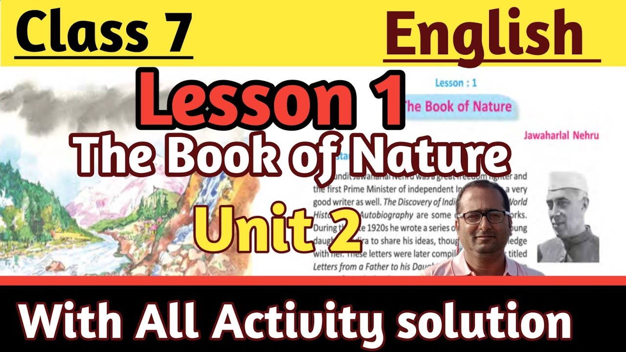 class 7 english lesson 1 | class 7 english lesson 1 with all activity solution | the book of nature