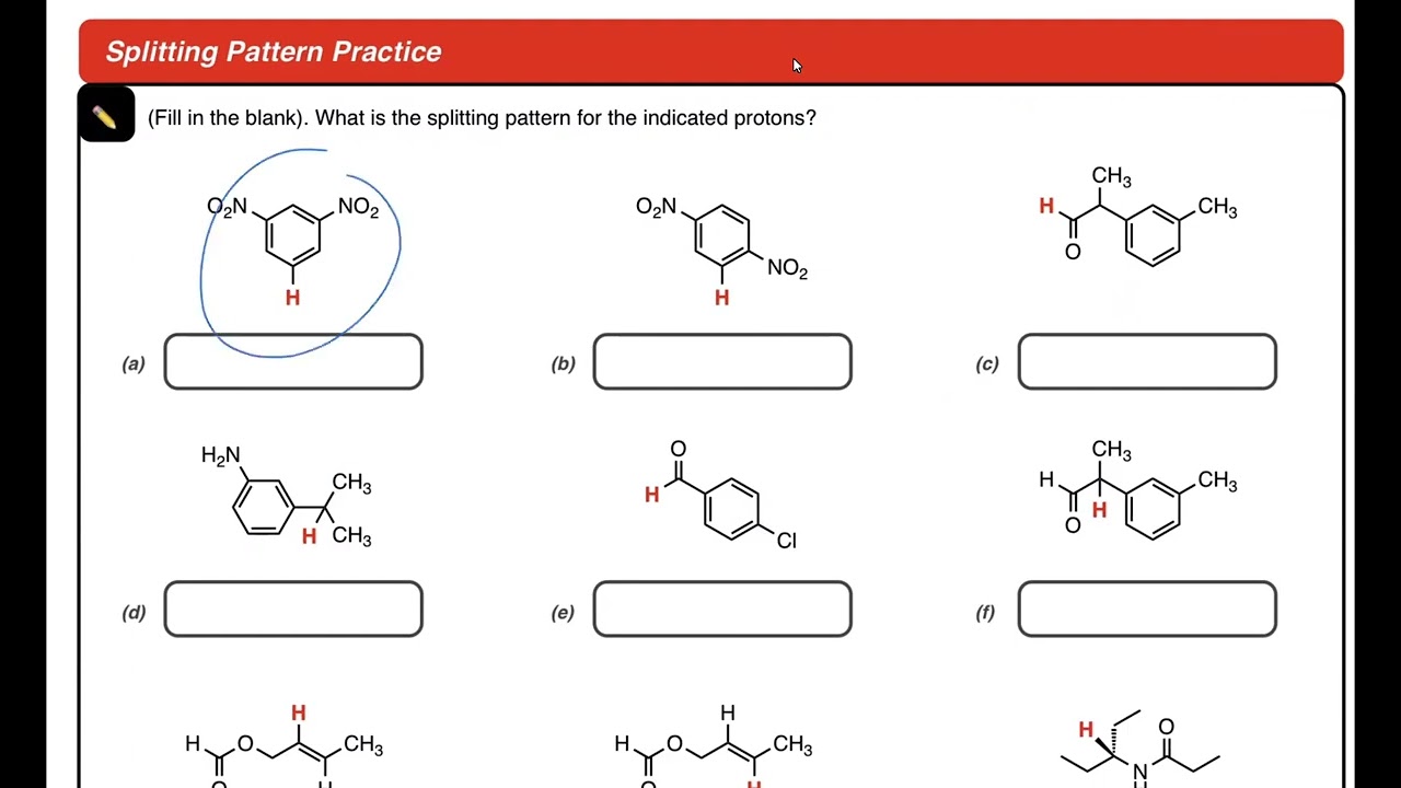H1 NMR: Determining Splitting Pattern (Multiplicity) &ndash; Theory of Splitting and Splitting Examples