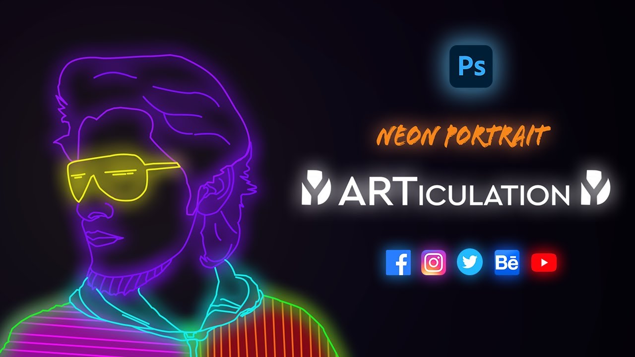 Neon Light Effect in Photoshop | New Neon Portrait Illustration | Make Your Images Glow Beautifully