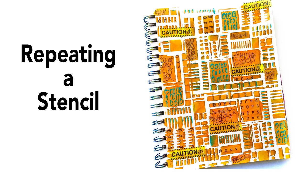 How I use a small stencil to fill an entire art journal page