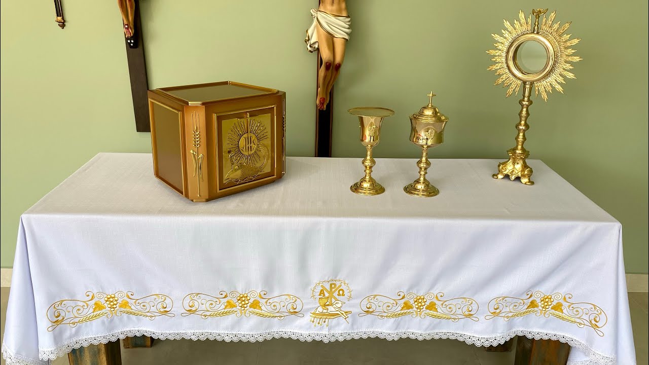 Toalha de Altar Para Igreja Cat&oacute;lica - Modelo: Cordeiro