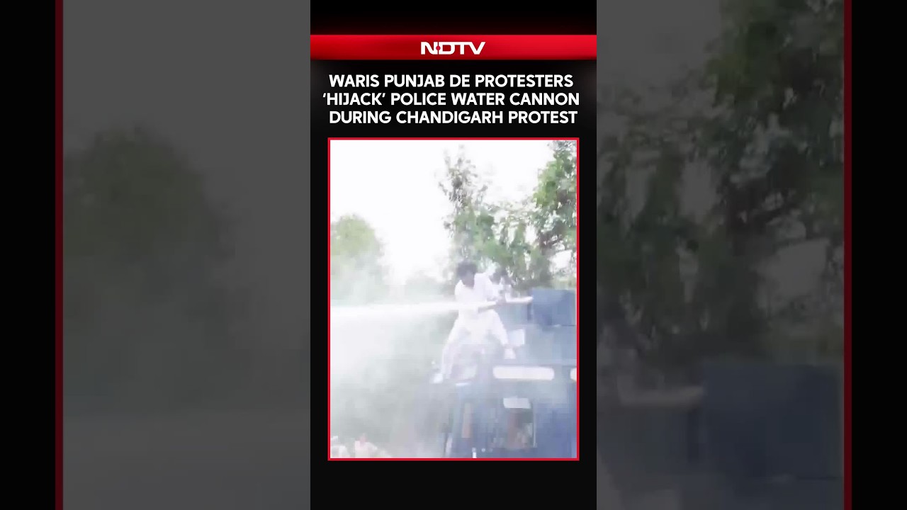 Akali Dal Waris Punjab De Protesters 'Hijack&rsquo; Police Water Cannon During Chandigarh Protest