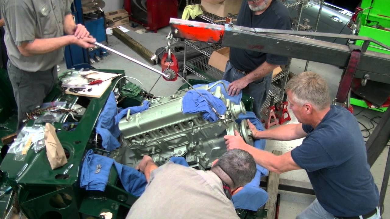 1967 Austin Healey 3000 BJ8   Engine and Trans Installation