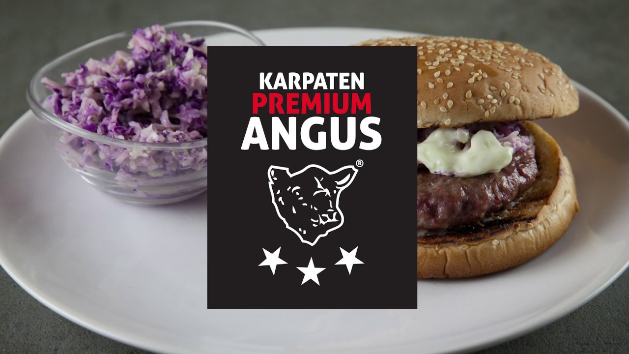 Burger Premium Angus cu salată Coleslaw și sos Tzatziki