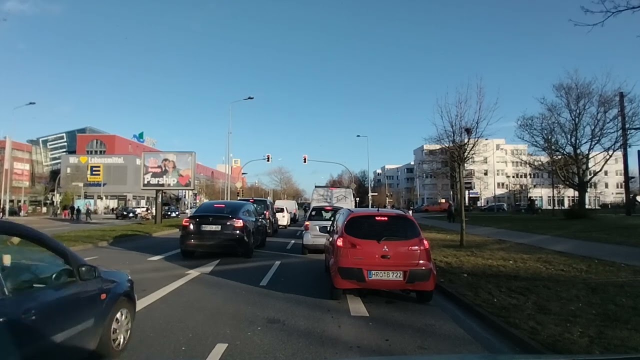 DRIVING IN GERMANY. ROSTOCK.