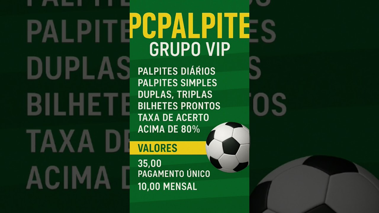 iniciante nas apostas? A gente te ajuda a come&ccedil;ar do jeito certo! No PCPALPITE Grupo VIP #futebol