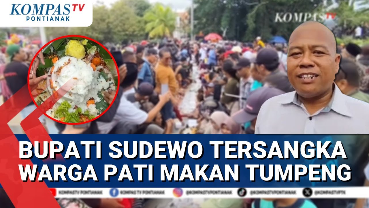 Warga Gelar Syukuran Bawa Puluhan Tumpeng di Alun-Alun Pati Usai Bupati Sudewo Ditetapkan Tersangka