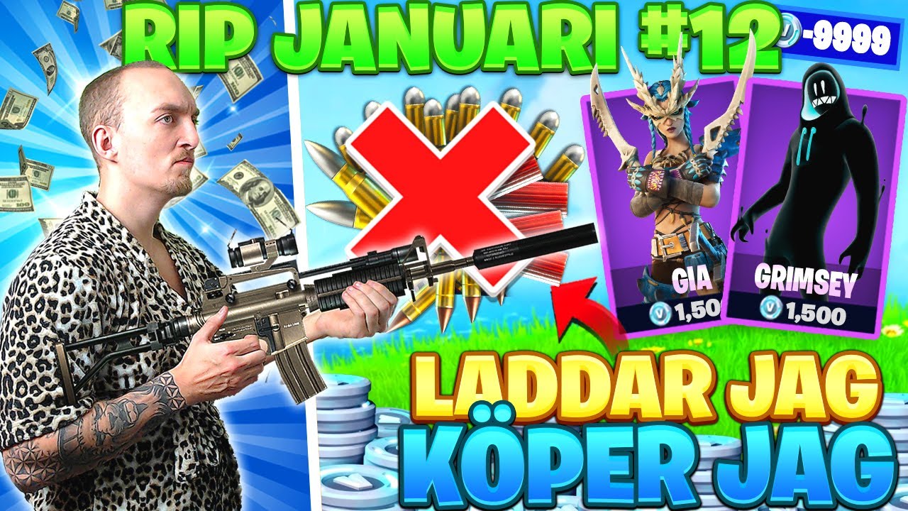 KÖPER SKINS FÖR VARJE GÅNG JAG LADDAR OM I FORTNITE *RIP JANUARI #12*