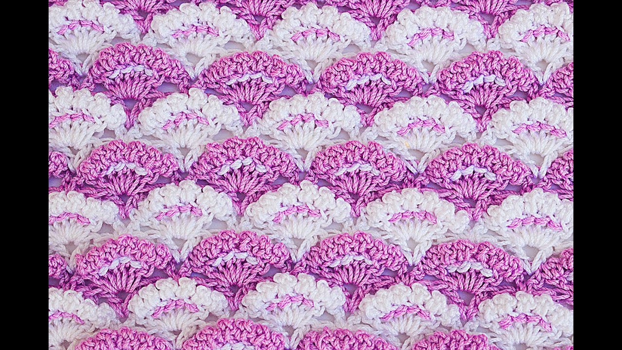 Вязание крючком тисненых вееров #crochet #majovelcrochet