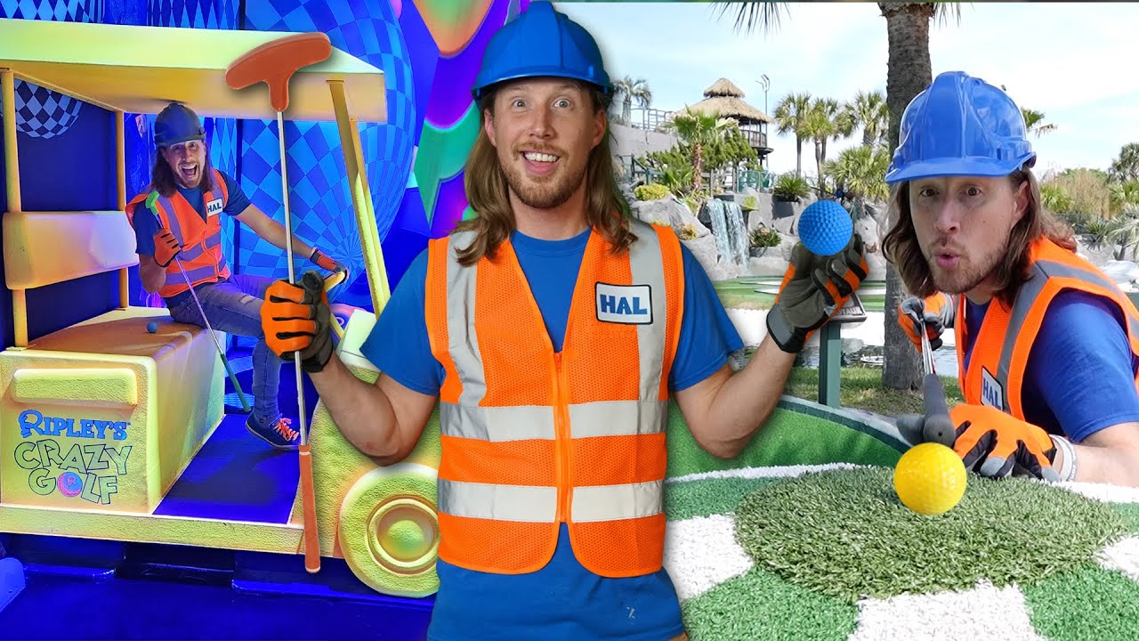 Mini Golf for Kids | Putt-putt Golf for Toddlers | Handyman Hal plays Mini Golf