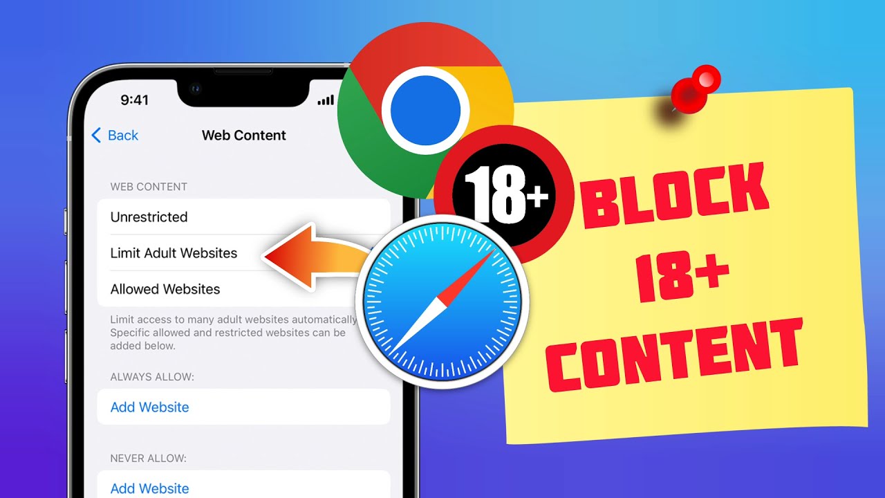 How to Block All adult website on iPhone | Limit adult website on iPhone (Safari & Chrome)