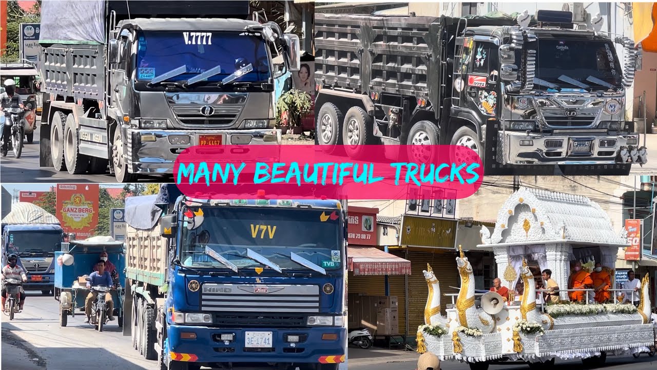 Many beautiful heavy truck transport..