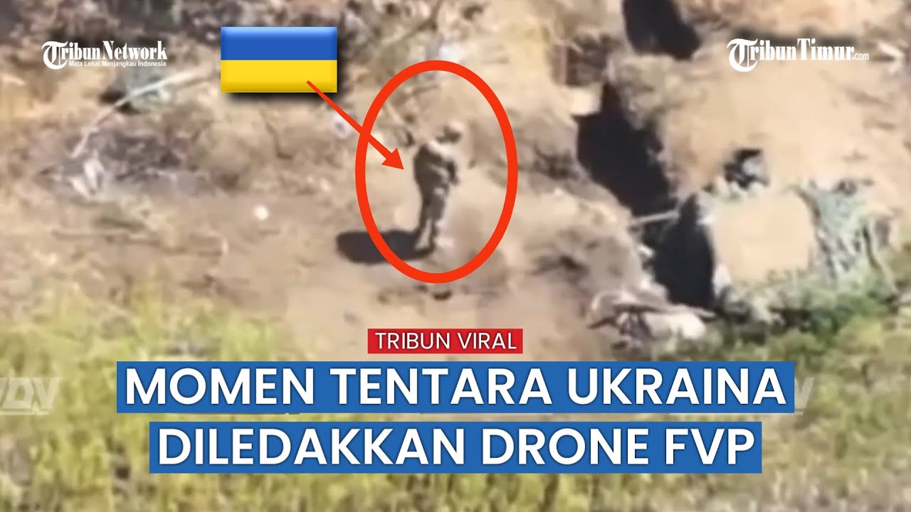 Momen Dua Parit Tentara Ukraina Diledakkan Drone Rusia