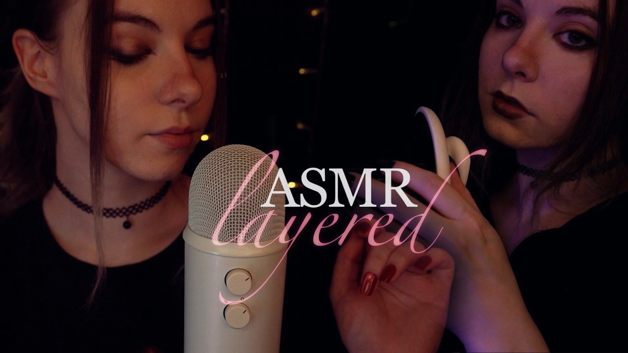 layered ASMR | close up clicky Whispering & Unintelligible - Rain Ambience, Ear Tapping, Ramble