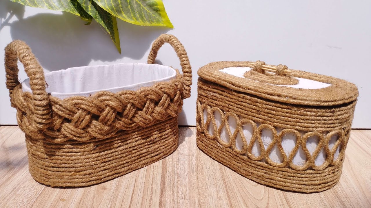 2 Different ideas of Jute Rope Storage Basket |Diy Rope Basket |Diy Storage Organizer | Hamna Nadeem