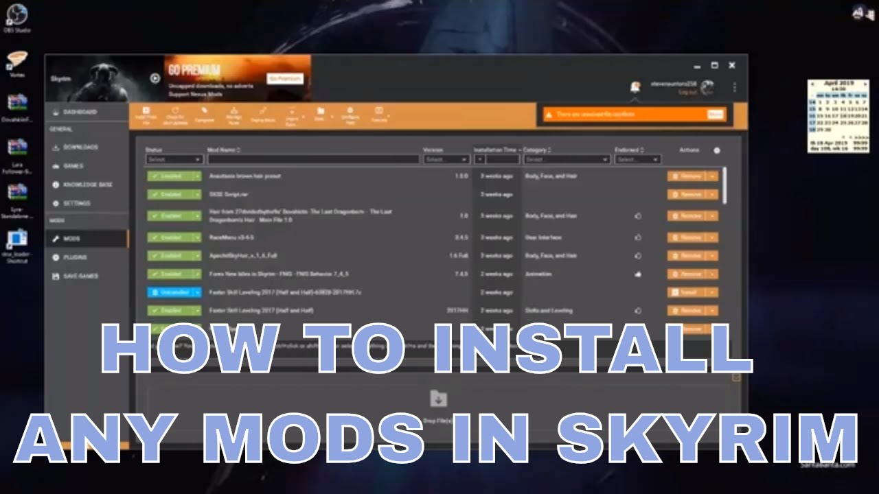 How To Install Any Mods For Skyrim (PC) 2019 With Vortex