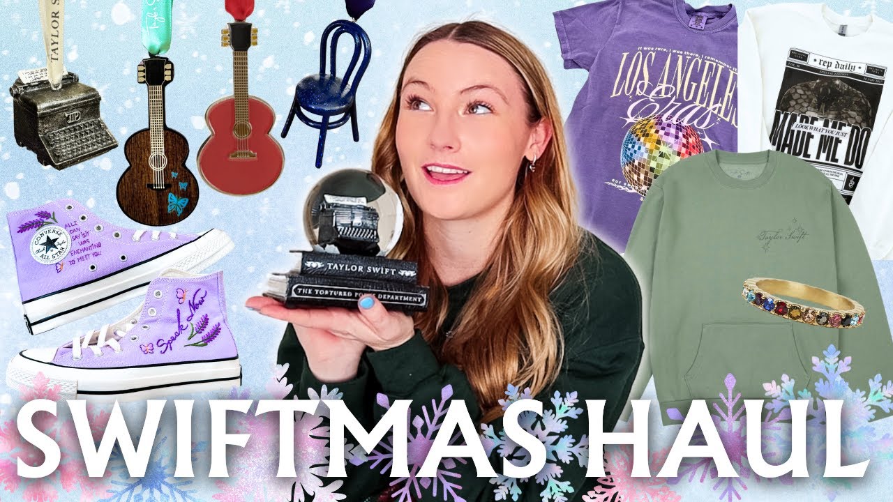 Taylor Swift Holiday Merch Haul ❤️🎄✨ SWIFTMAS VLOG & decorating my Eras Christmas Tree