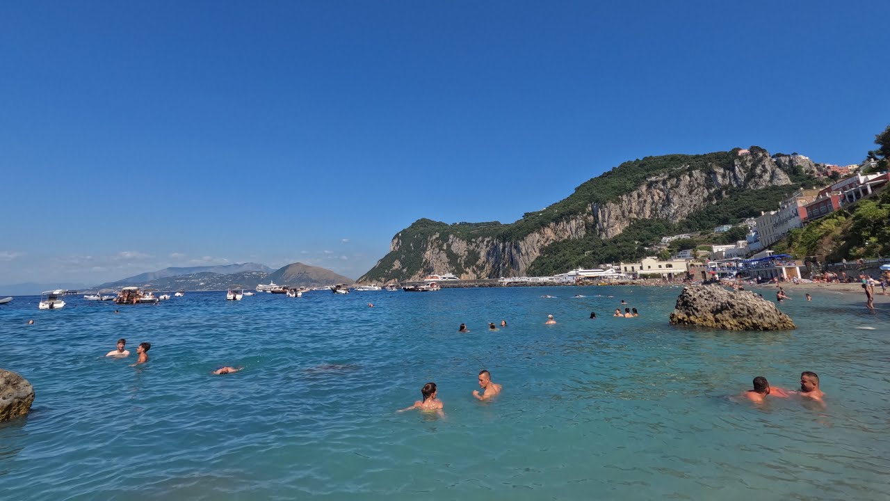 CAPRI ITALY BEACH WALK [5K] - Capri Marina Grande Beach - Italy Amalfi Coast trip