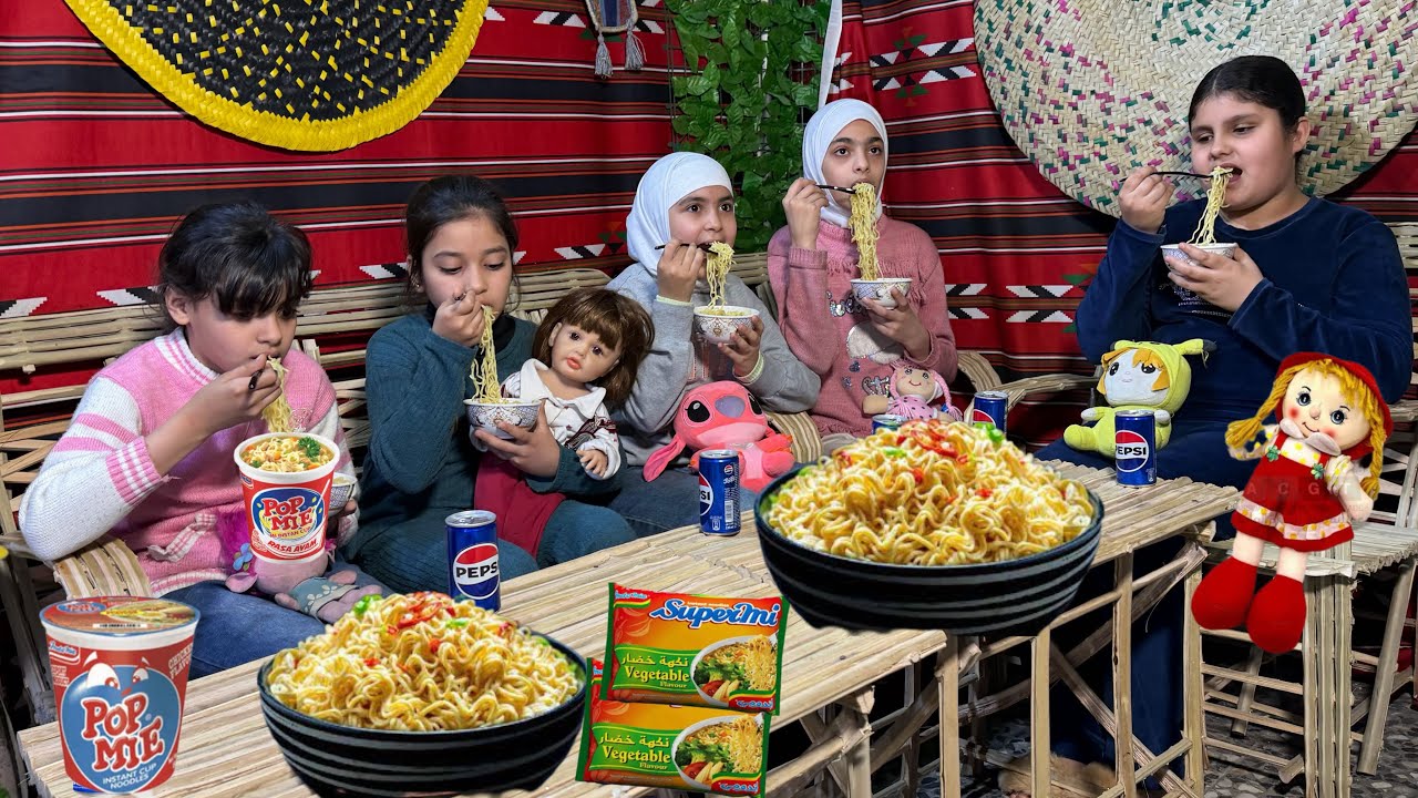 بنات يسون عزيمه اندومي آخر يوم العطله وصارت عركه سبب الاندومي💔