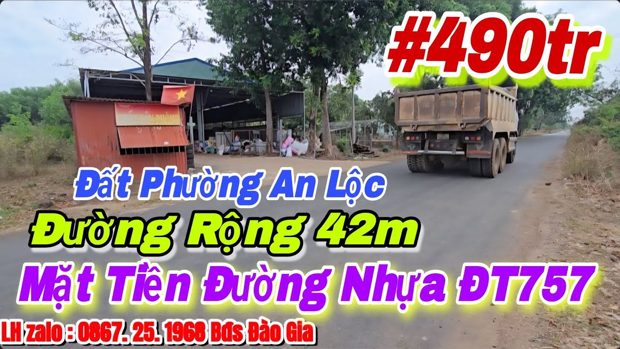 (12) 490tr | Đường Nhựa 42m, Đất Phường An Lộc, Mặt Tiền Đường ĐT757 LH 0867251968 #bdsbinhphuoc