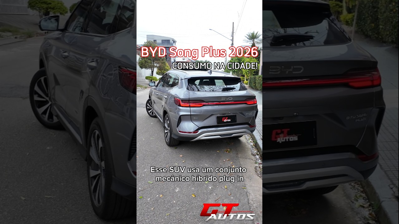 Consumo do BYD Song Plus 2026 h&iacute;brido plug-in na cidade! #shorts