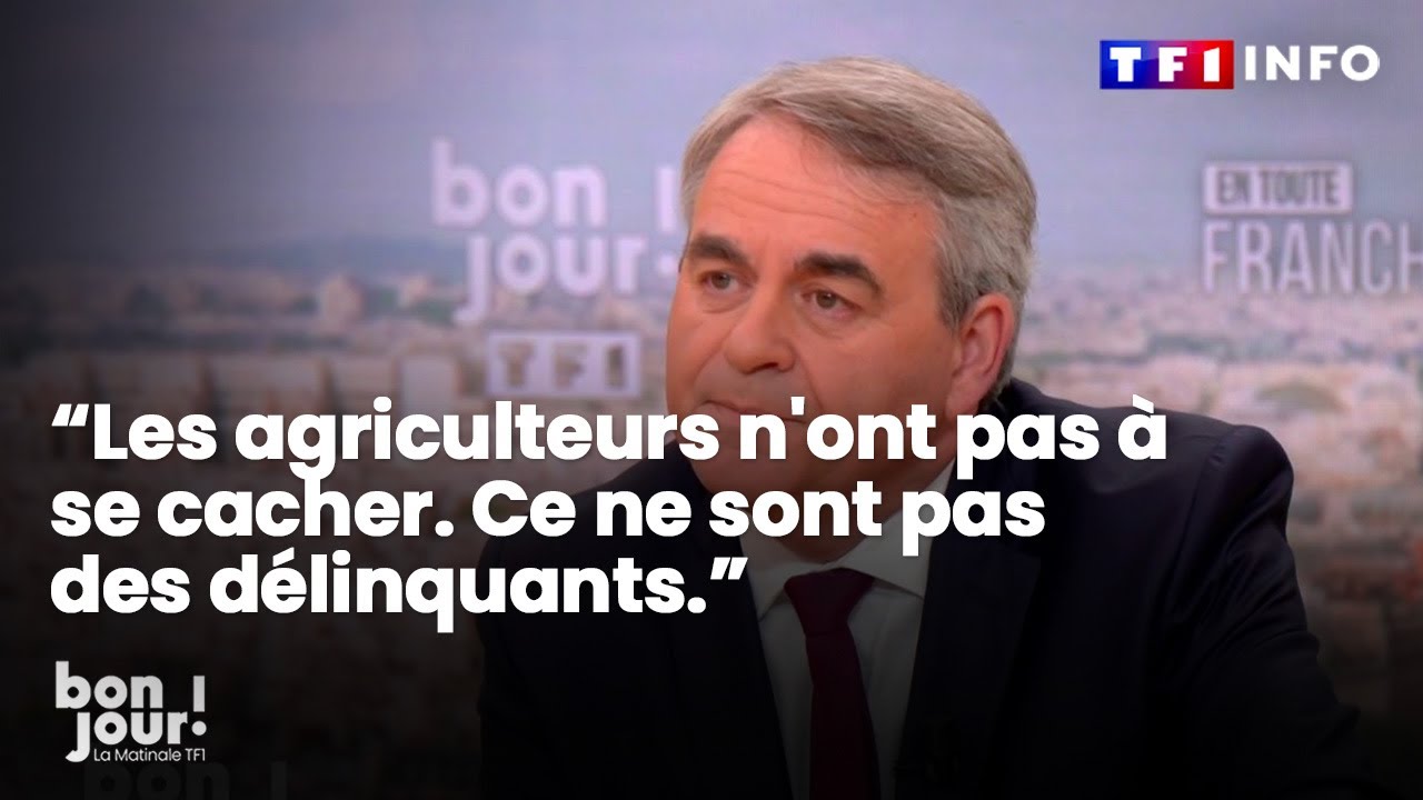 “Les agriculteurs n'ont pas à se cacher. Ce ne sont pas des délinquants.” Xavier Bertrand｜TF1 INFO