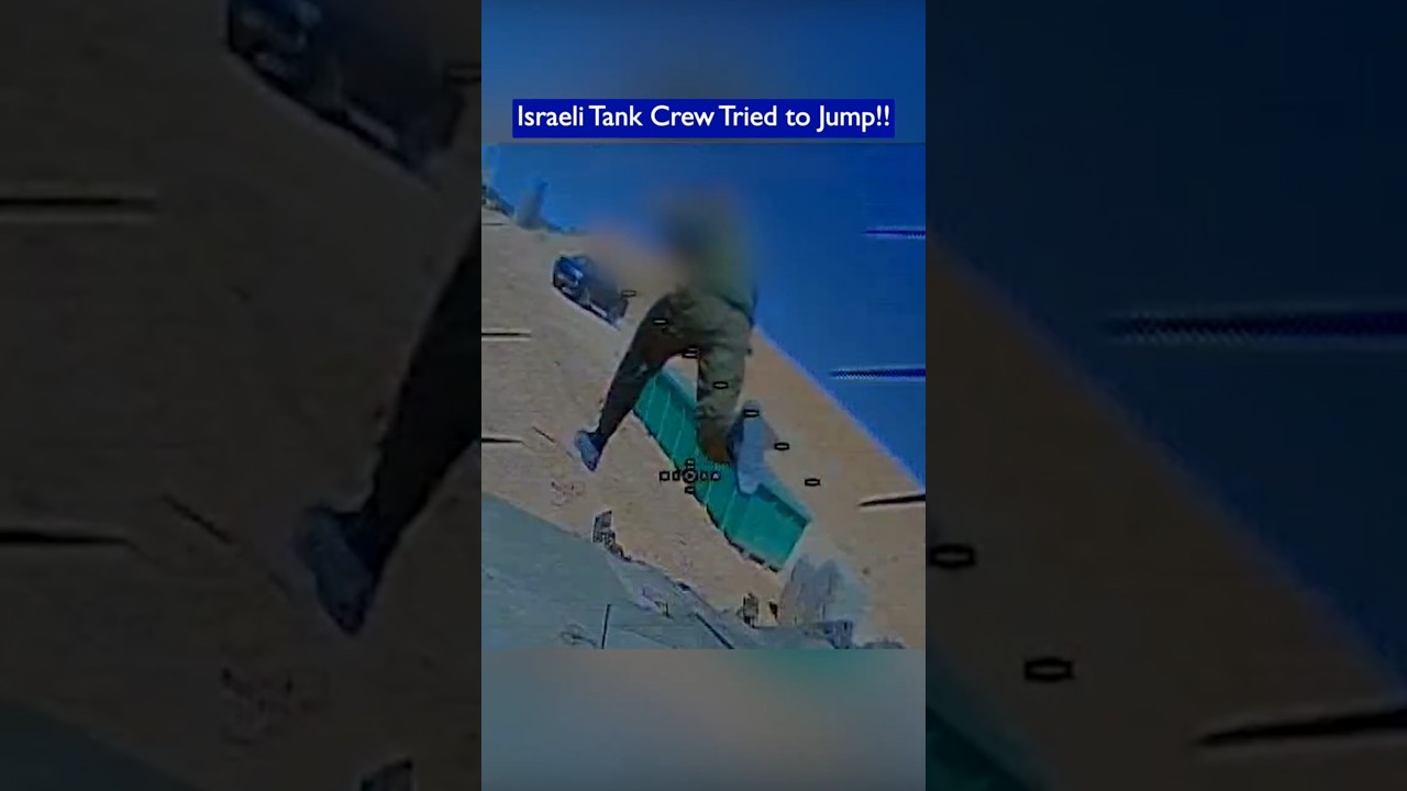 Israeli Merkava Tank Crew Tried to Jump to Avoid the FPV Drone!!
