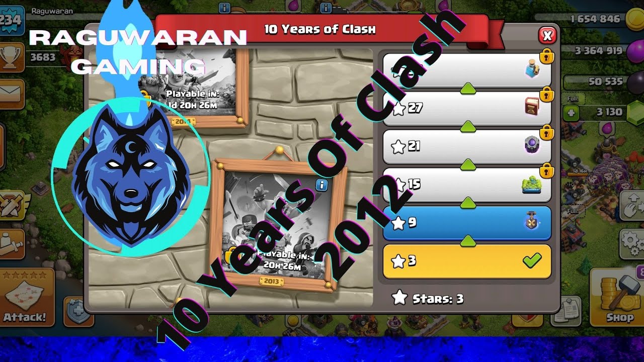 How to Complete 10 Years of Clash Challenge | 3 Star 2012 Challenge | New event attack #cocnewevents