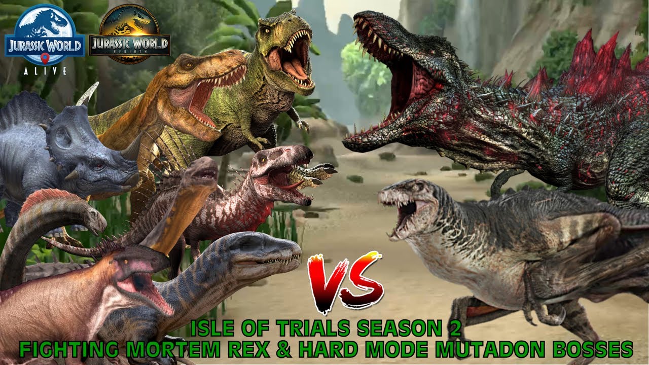 Isle Of Trials Season 2: Fighting Mortem Rex & Hard Mode Mutadon Bosses - Jurassic World Alive