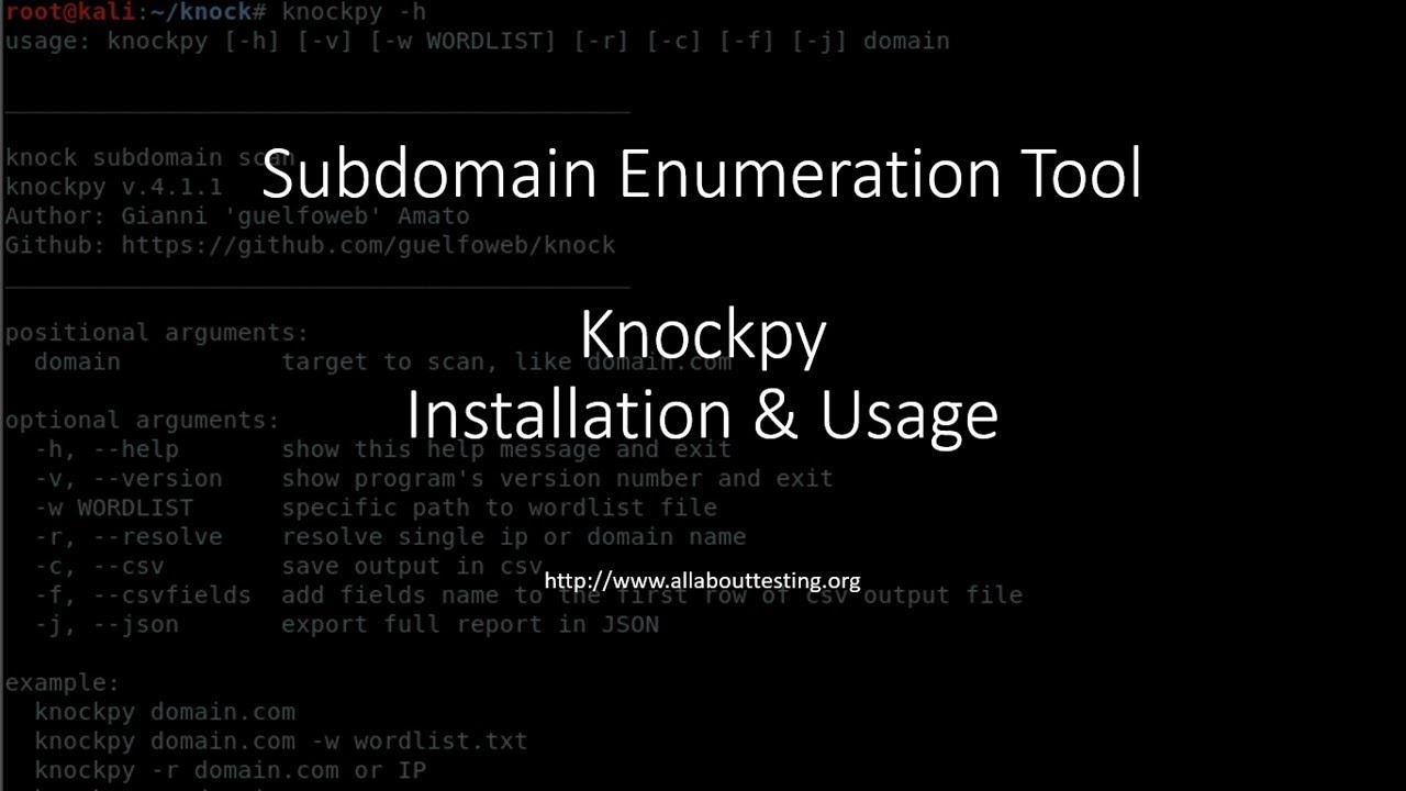 Installation & Usage: Knockpy | Subdomain Enumeration