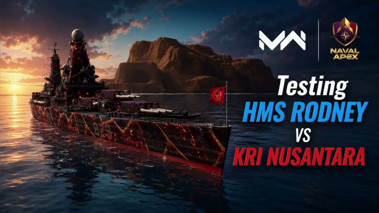 Testing HMS RODNEY VS KRI NUSANTARA, @Modern_Warships @ImTimeTravelerGod  #MODERNWARSHIPS #hmsrodney