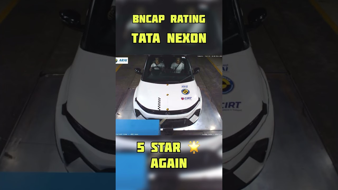 Tata Nexon safety rating | 5 star safe car 🌟 #tatamotors #tatanexon #5star