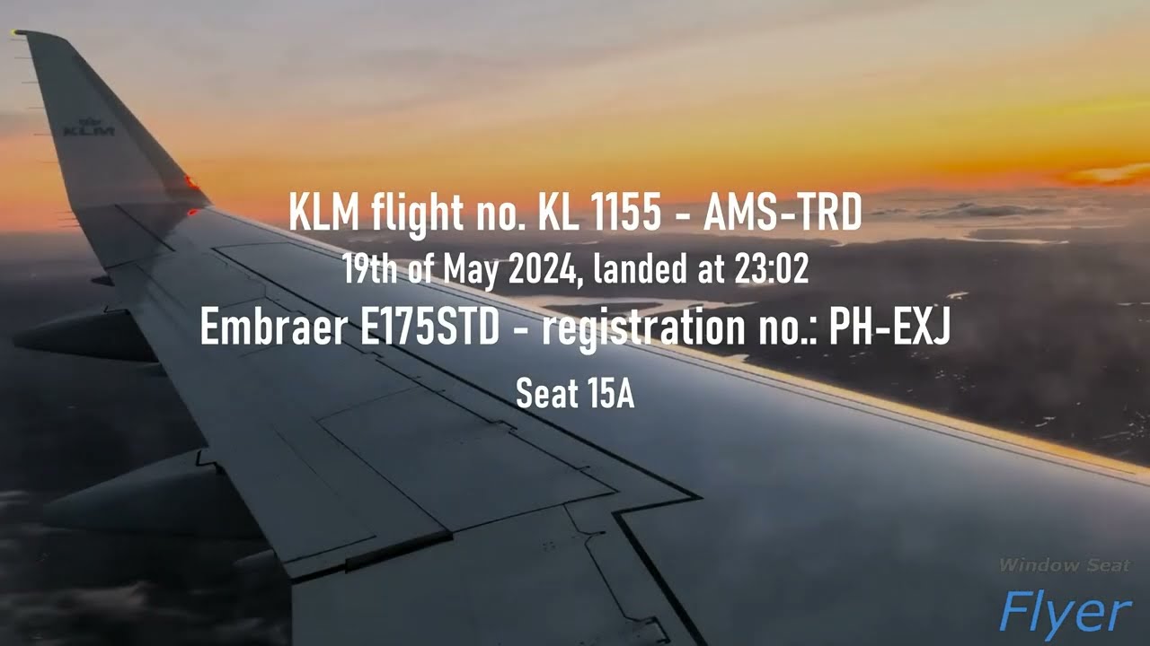 Amazing colours landing in Trondheim! KLM CityHopper Embraer E175
