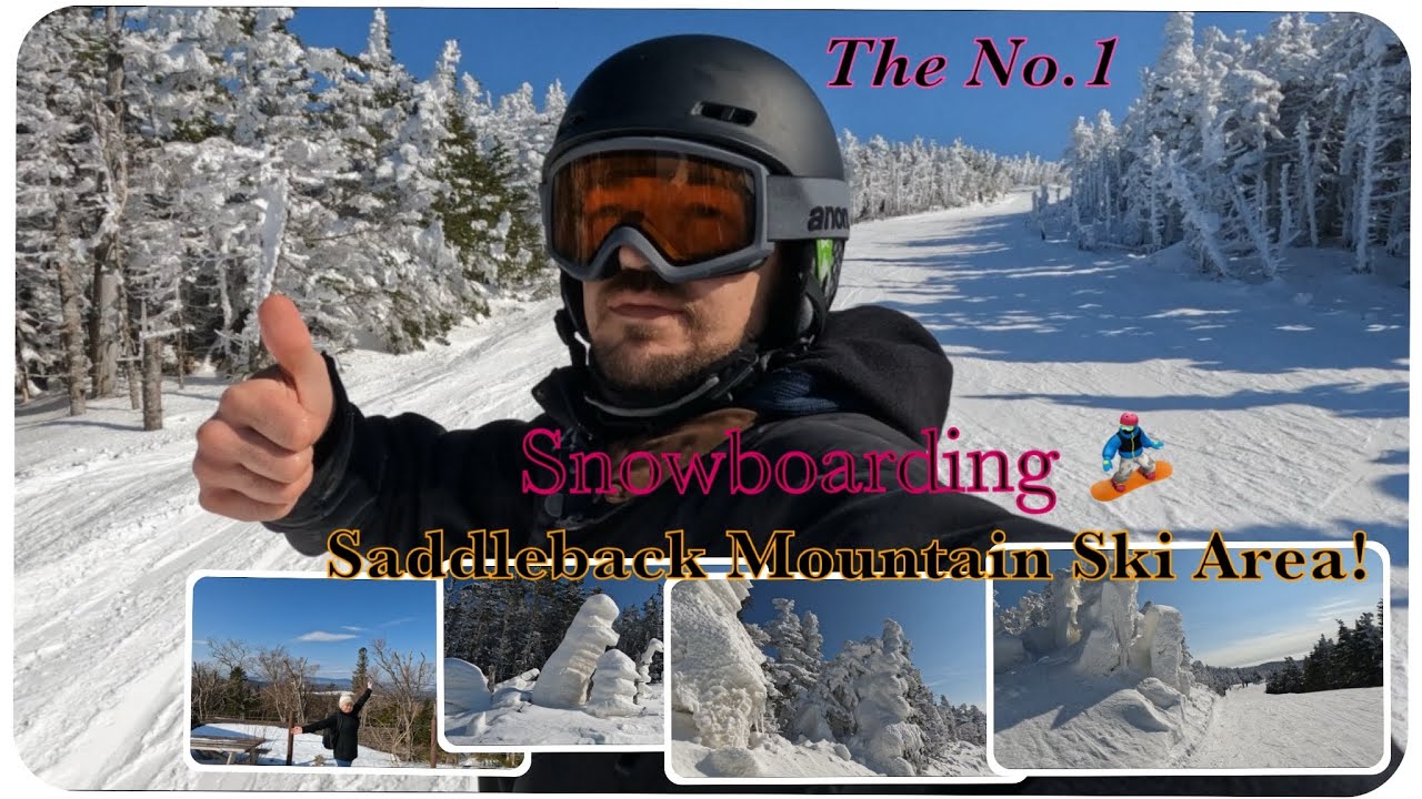 Saddleback Mountain Ski Area, Snowboarding Maine USA.