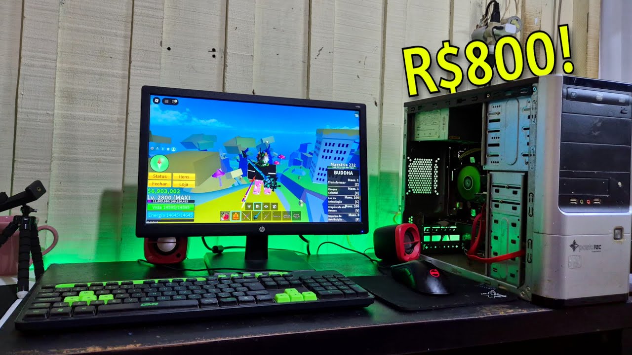 Montei um PC “Gamer” de R$800 pro Meu Irmão – Conquista de Jovem Aprendiz 🔥