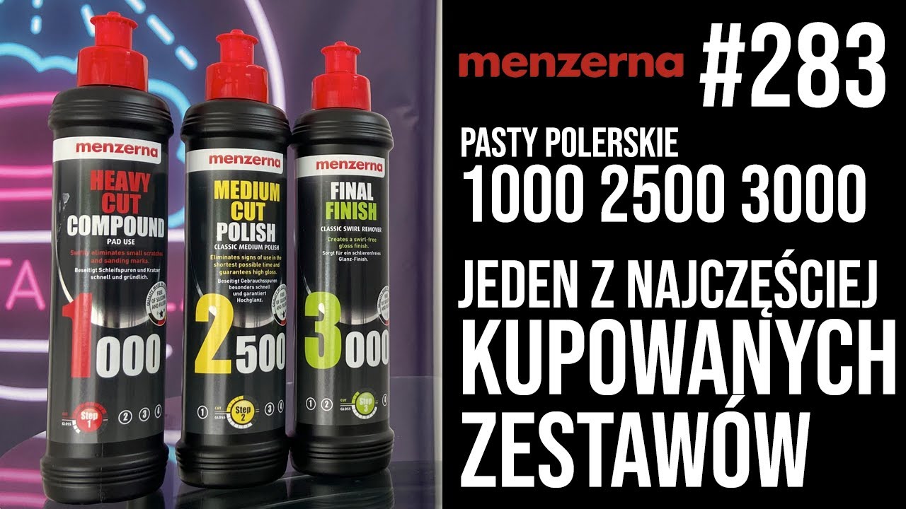 283 Menzerna - 3 etapowa korekta lakieru | najlepiej sprzedający się zestaw | pasty 1000, 2500, 3000