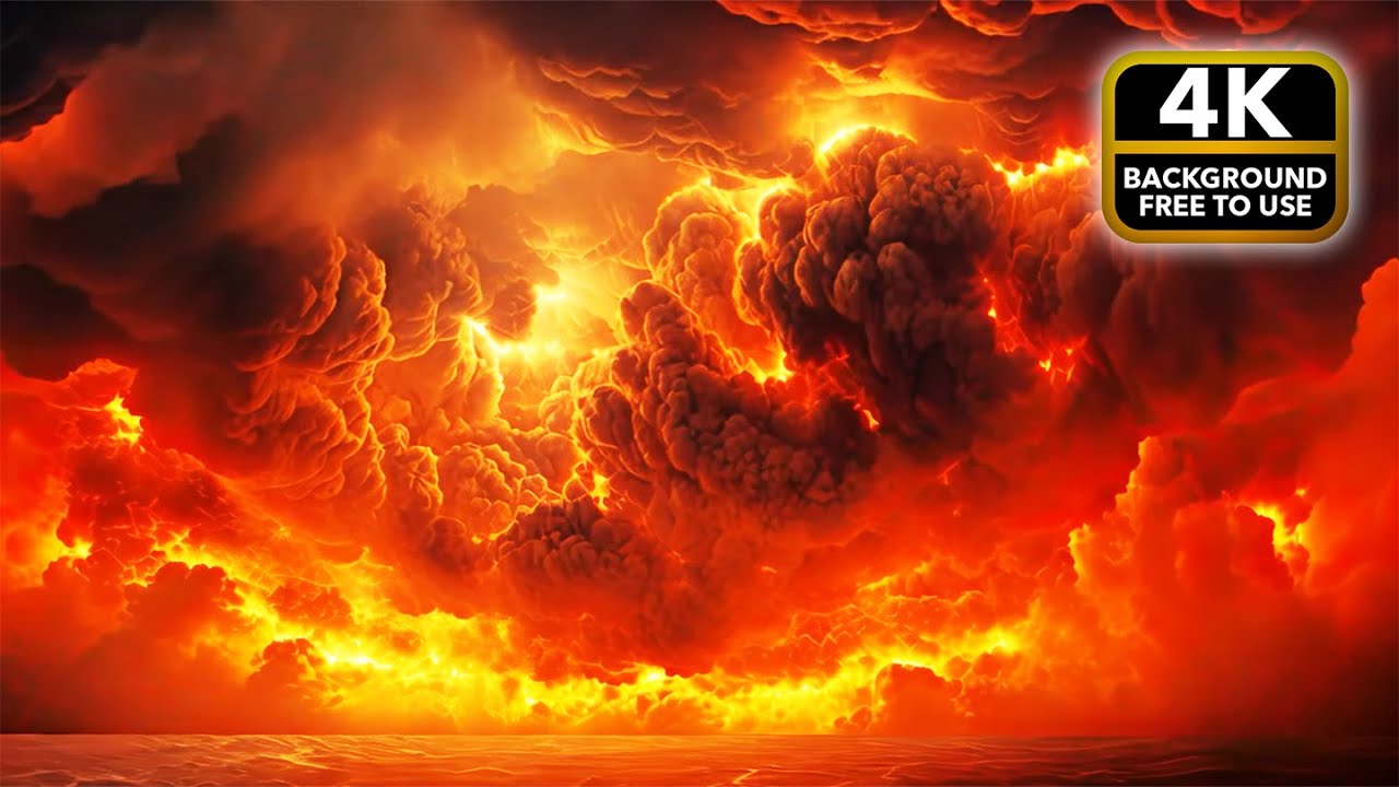 4K Hell Fire Background 🔥 | Inferno Clouds | Epic Cinematic Loop #hell #background