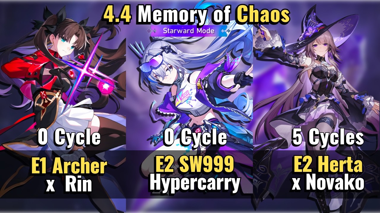 E1 Archer, E2 SW999, E2 Therta | 4.4 MoC Starward Mode | Honkai Star Rail
