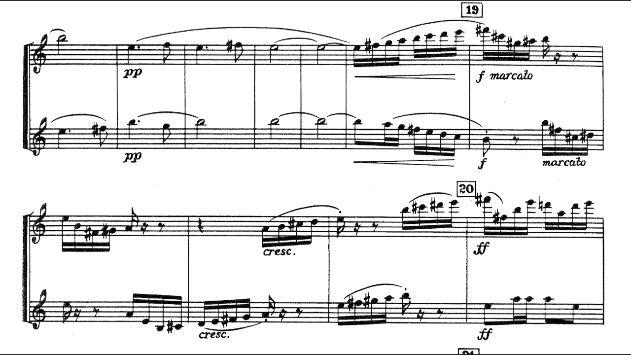 Alberto Ginastera - Duo for Flute and Oboe, Op. 13 (1945) [Score-Video]