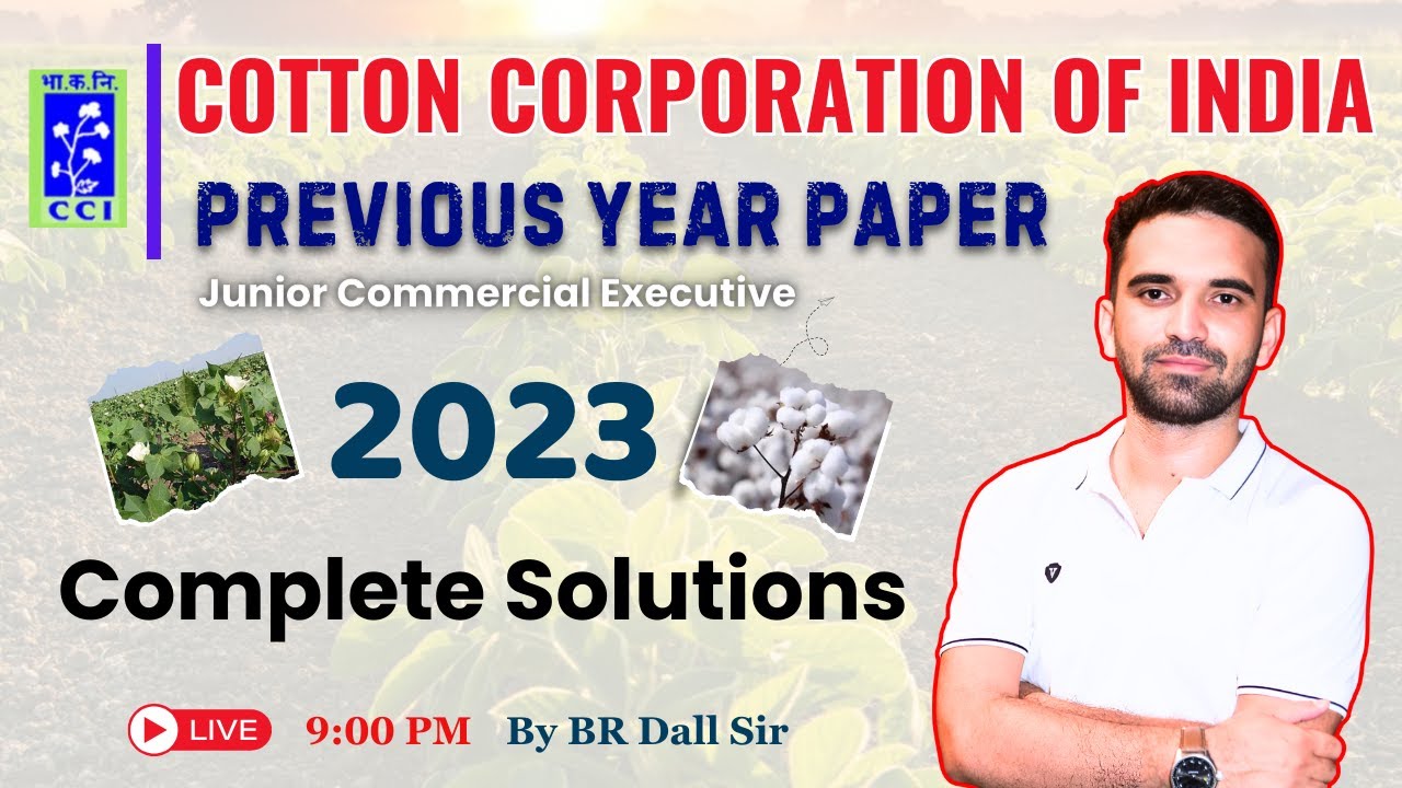 Cotton Corporation of India Previous Year Question Paper | CCI Previous Year Question Paper